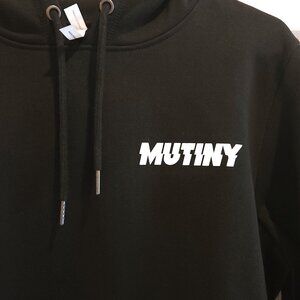 Brand New w/ Tag "Mutiny" Black Organic Cotton Pullover Hoodie – Size S (Unisex)